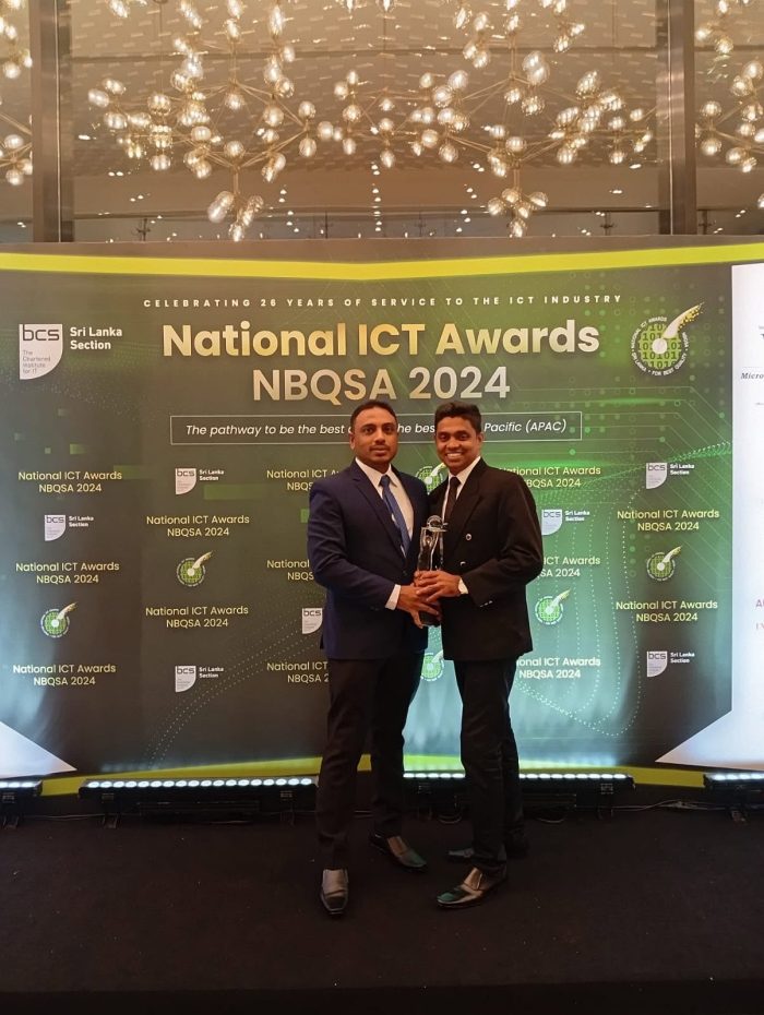 Fexcon Lanka receiving the NBQSA 2024 Silver Award for Wishque.com